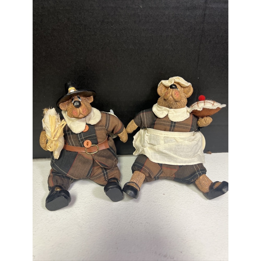 Set Of 2 Vintage Russ Berrie Country Folks Joshua And Josette